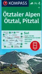 Książka - Otztaler Alpen, Otztal, Pitztal 1 50 000 KOMPASS