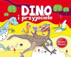 Książka - Koloruj, naklejaj - Dino i przyjaciele