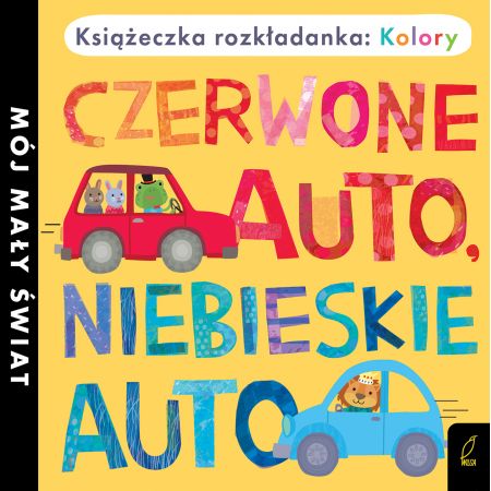 Czerwone auto niebieskie auto książka rozkładanka