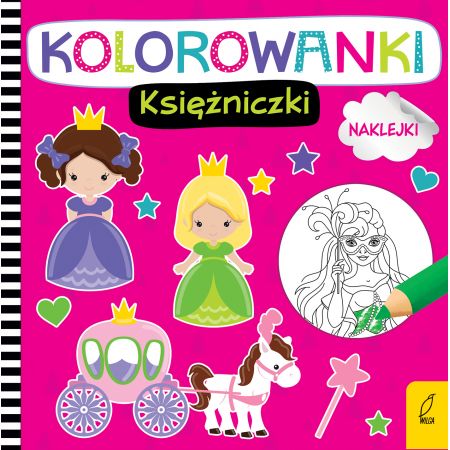 Kolorowanki z naklejkai. Księżniczki