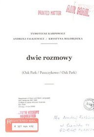 Książka - Dwie rozmowy Tymoteusz Karpowicz Andrzej Falkiewicz Krystyna Miłobędzka