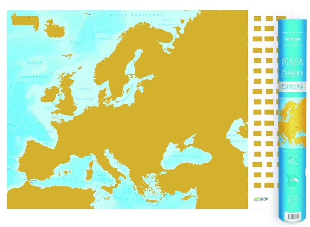 Europa. Mapa zdrapka 1:9 000 000