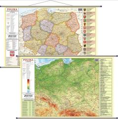 Mapa ścienna - fizyczno-admini. 1:1 800 000 Polska
