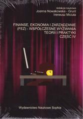 Książka - Finanse, ekonomia i zarządzanie (FEZ).. cz.4