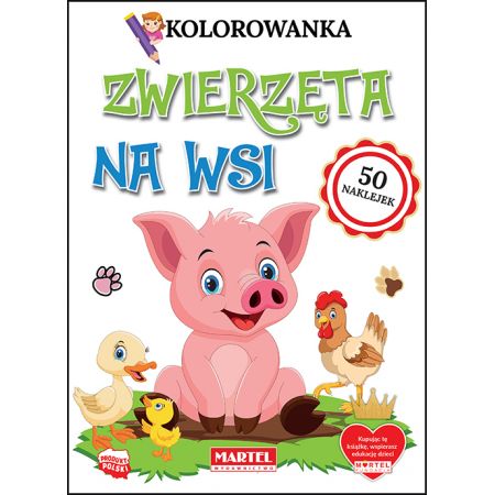 Książka - Zwierzęta na wsi. Kolorowanki z naklejkami