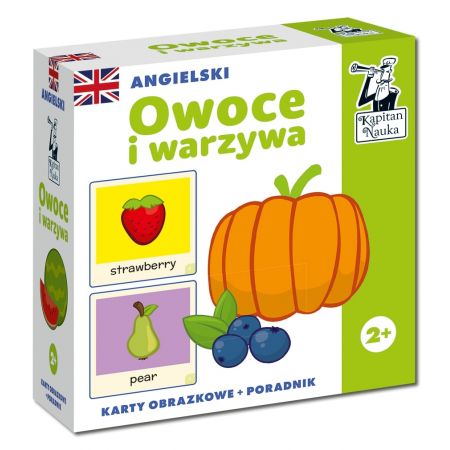 Angielski. Owoce i warzywa. Karty obrazkowe i poradnik. Kapitan Nauka