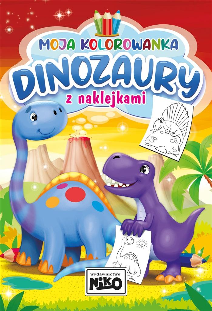 Książka - Moja kolorowanka z naklejkami Dinozaury