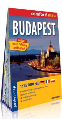 Książka - Budapest pocked map 1:15 000 ( laminat, MIDI) nowy