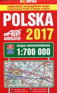 Książka - Polska 2017. Mapa samochodowa 1:700 000