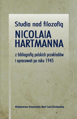 Książka - Studia nad filozofią Nicolaia Hartmanna..