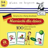 Książka - Niemiecki dla dzieci. 100 pierwszych słówek. Książeczka + karty obrazkowe. Kapitan Nauka