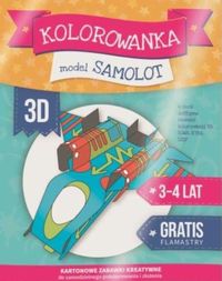 Książka - Kolorowanka 3D Model Samolot + flamastry