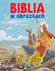 Książka - Biblia w obrazkach kolorowanka z naklejkami
