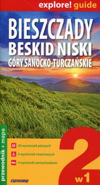 Książka - Bieszczady Beskid Niski Góry Sanocko-Turczańskie 2w1 Przewodnik+mapa