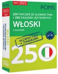 Książka - 250 ćwiczeń ze słownictwa i 250 zagadek z języka włoskiego z kluczem na poziomie A1-B2 PONS PAK2