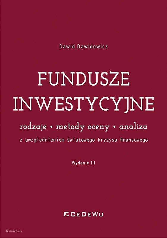 Książka - Fundusze inwestycyjne. Rodzaje, metody oceny.. w.3