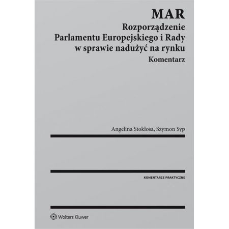 Książka - MAR. Rozporządzenie Parlamentu Europejskiego..