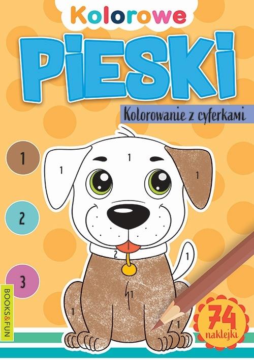 Książeczka Kolorowe pieski. Kolorowanie z cyferkami Books and fun