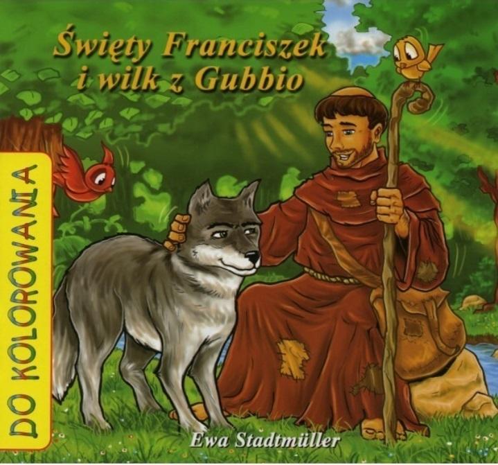 Książka - Św. Franciszek i wilk z Gubbio - kolorowanka