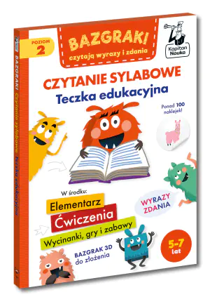 Bazgraki czytają wyrazy i zdania. Czytanie sylabowe. Teczka edukacyjna. Kapitan Nauka