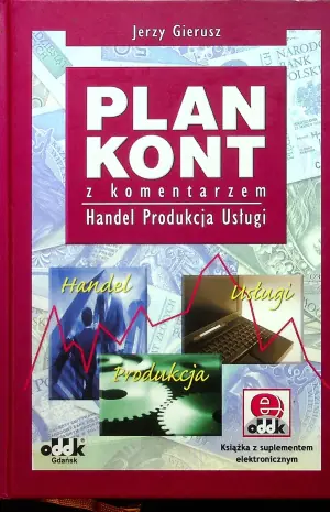Plan kont z komentarzem handel, produkcja, usługi z suplementem elektronicznym