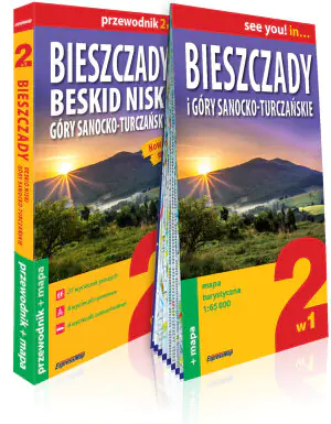 Bieszczady i Góry Sanocko-Turczańskie 2w1. Przewodnik i mapa