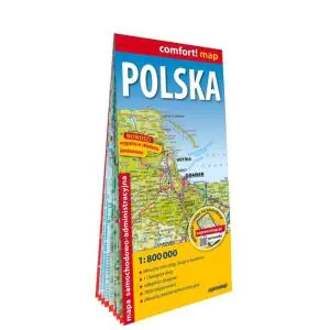 Polska. Laminowana mapa samochodowo-administracyjna 1:800 000