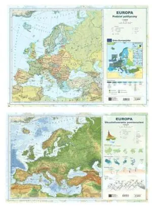 Mapa Europy. Dwustronna, ścienna. Podział polityczny