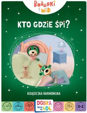 Kto gdzie śpi? Bobaski i Miś. Dobranoc, Trefliki na noc. Książeczka harmonijka
