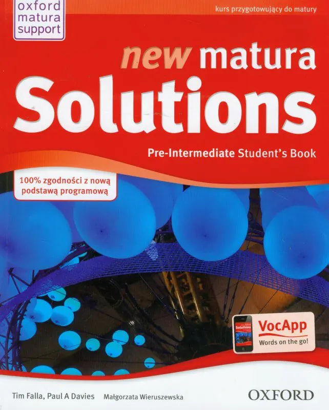 Książka - New Matura Solutions Pre-Intermediate. Student's Book. Szkoła ponadgimnazjalna