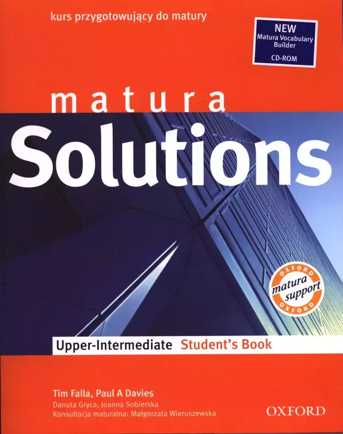 Książka - Matura Solutions. Upper Intermediate. Student's Book. Kurs przygotowujący do matury