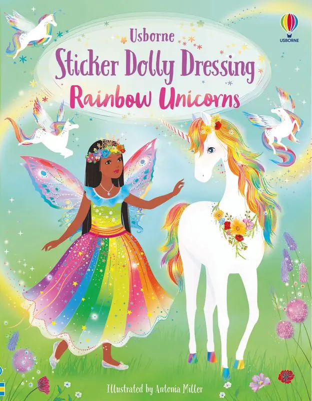 Książka - Sticker Dolly Dressing. Rainbow Unicorns wer. angielska