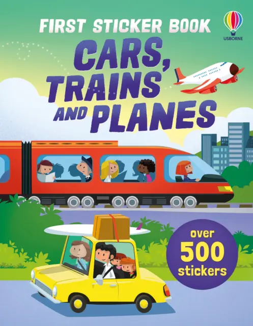 Książka - First Sticker Book Cars, Trains and Planes