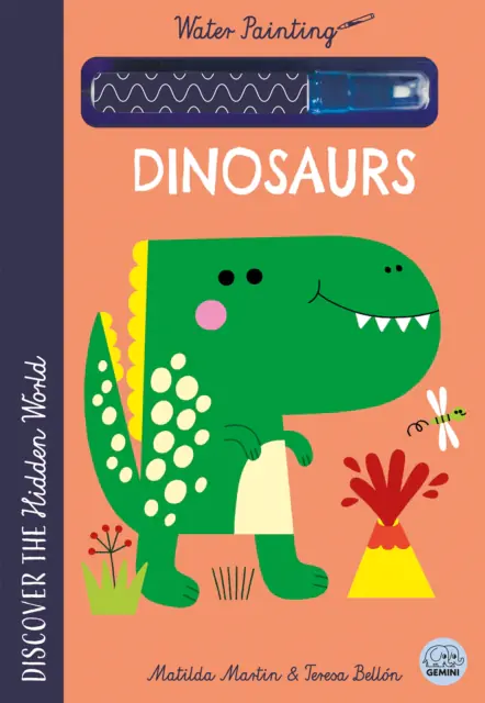 Książka - Hidden World - Water Painting Dinosaurs