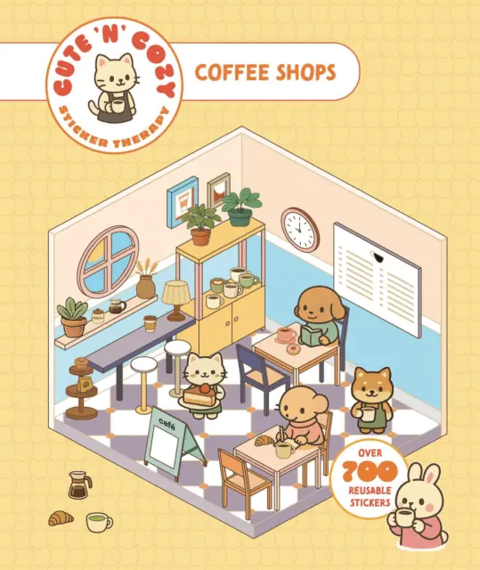 Książka - Cute 'n' Cozy Sticker Therapy. Coffee Shops