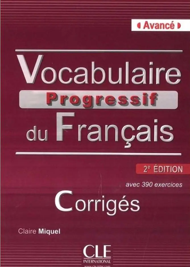 Książka - Vocabulaire progressif B2-C1 klucz odpowiedzi