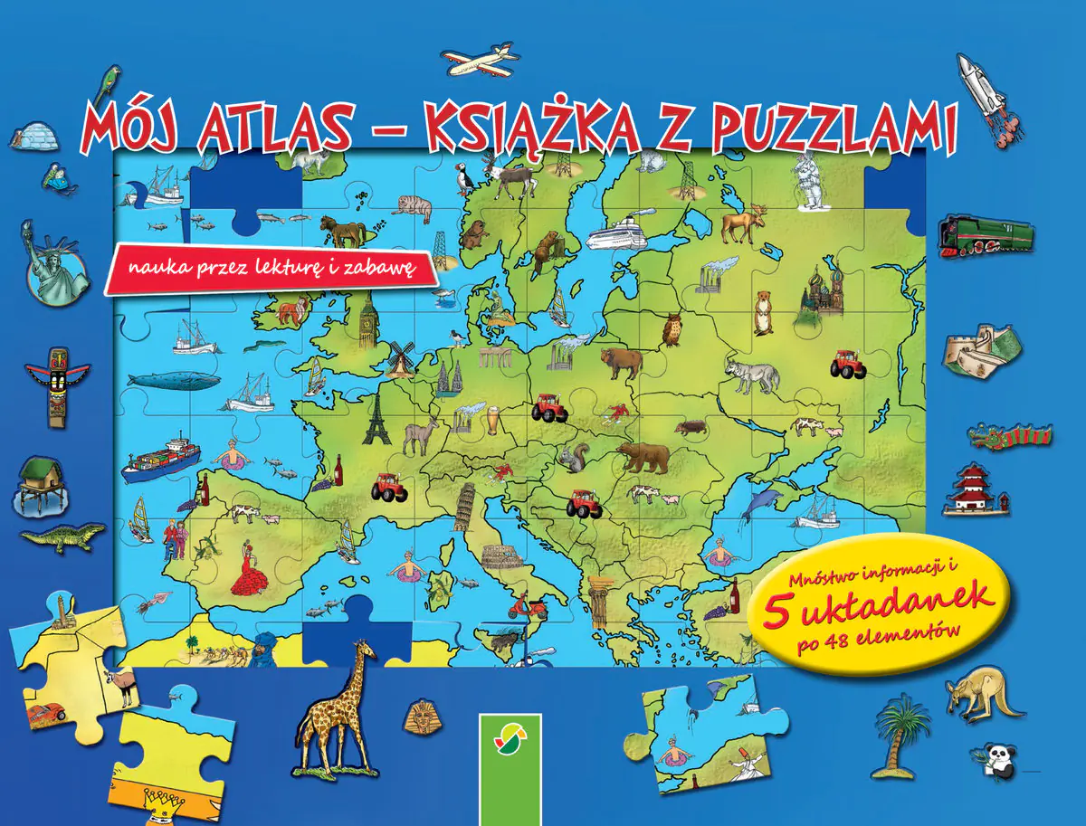 Książka - Książka z puzzlami. Mój atlas