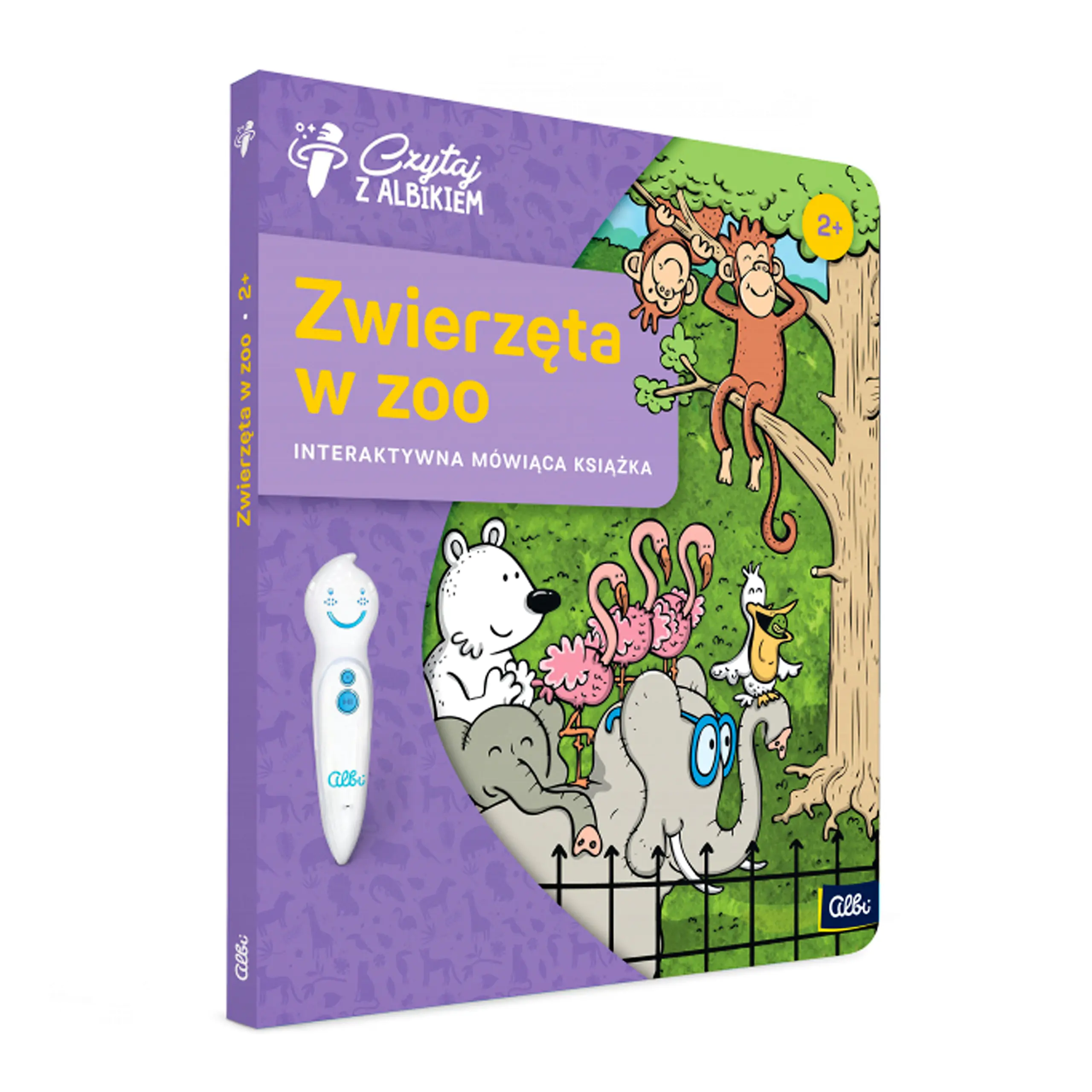 Książka - Czytaj z Albikiem, Zwierzęta w zoo, interaktywna mówiąca książka