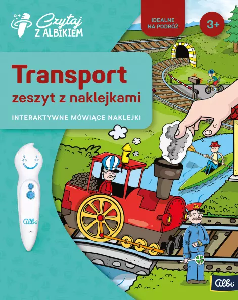 Książka - Czytaj z Albikiem. Zeszyt z naklejkami. Transport. Interaktywne mówiące naklejki