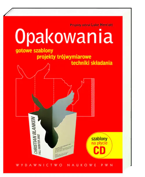 Książka - Opakowania Gotowe szablony projekty trójwymiarowe techniki składania   płyta CD