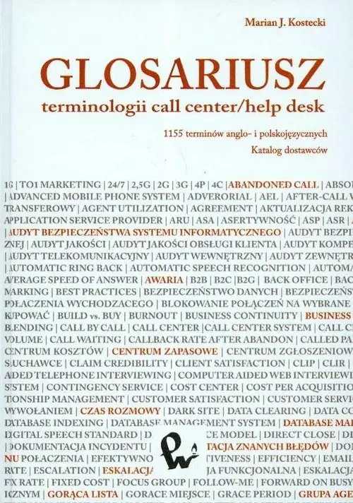 Książka - Glosariusz terminologii call center/help desk