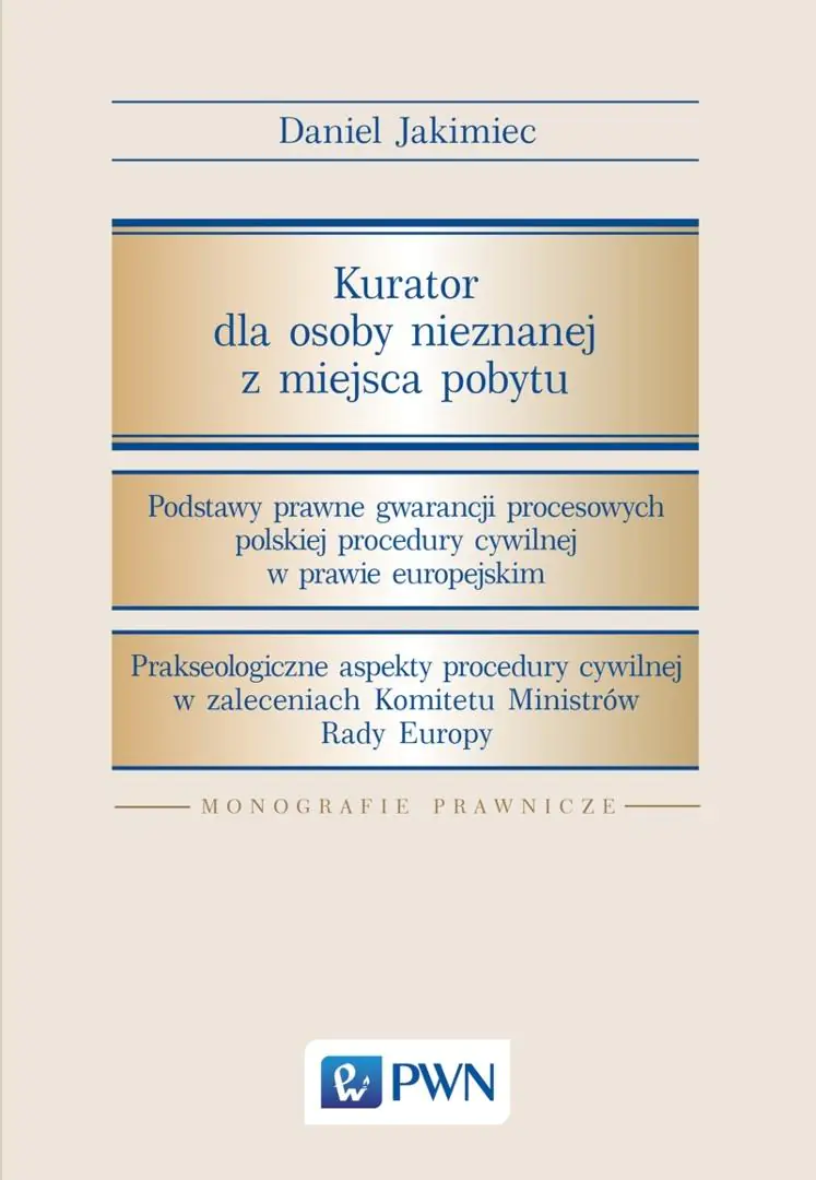 Książka - Kurator dla osoby nieznanej z miejsca pobytu