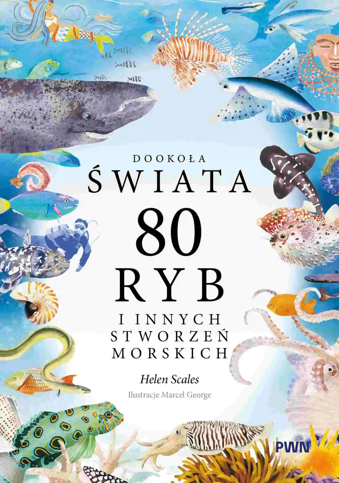 Książka - Dookoła świata. 80 ryb i innych stworzeń morskich