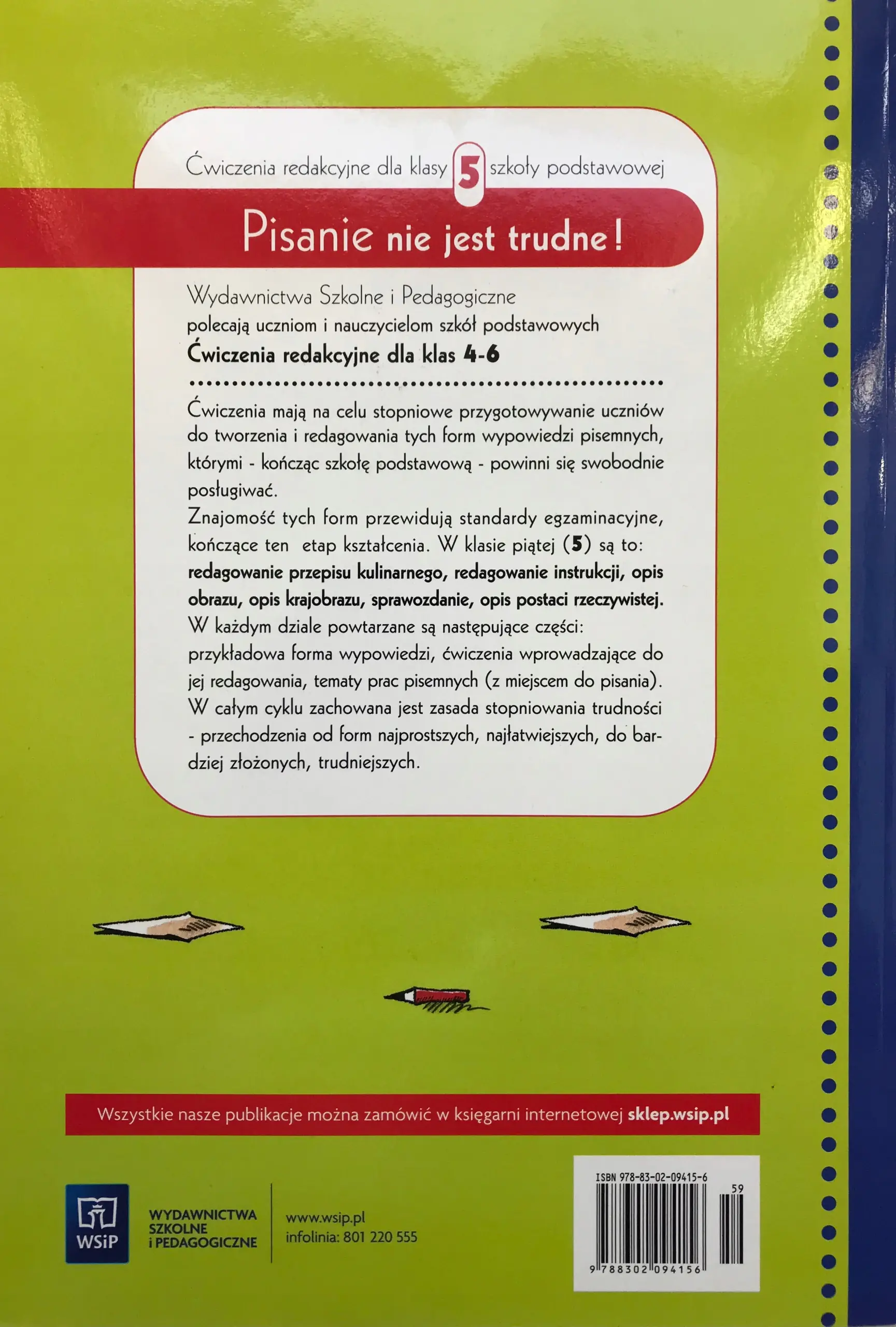 Książka - J.polski SP Pisanie nie jest trudne kl. 5 ćw. WSIP