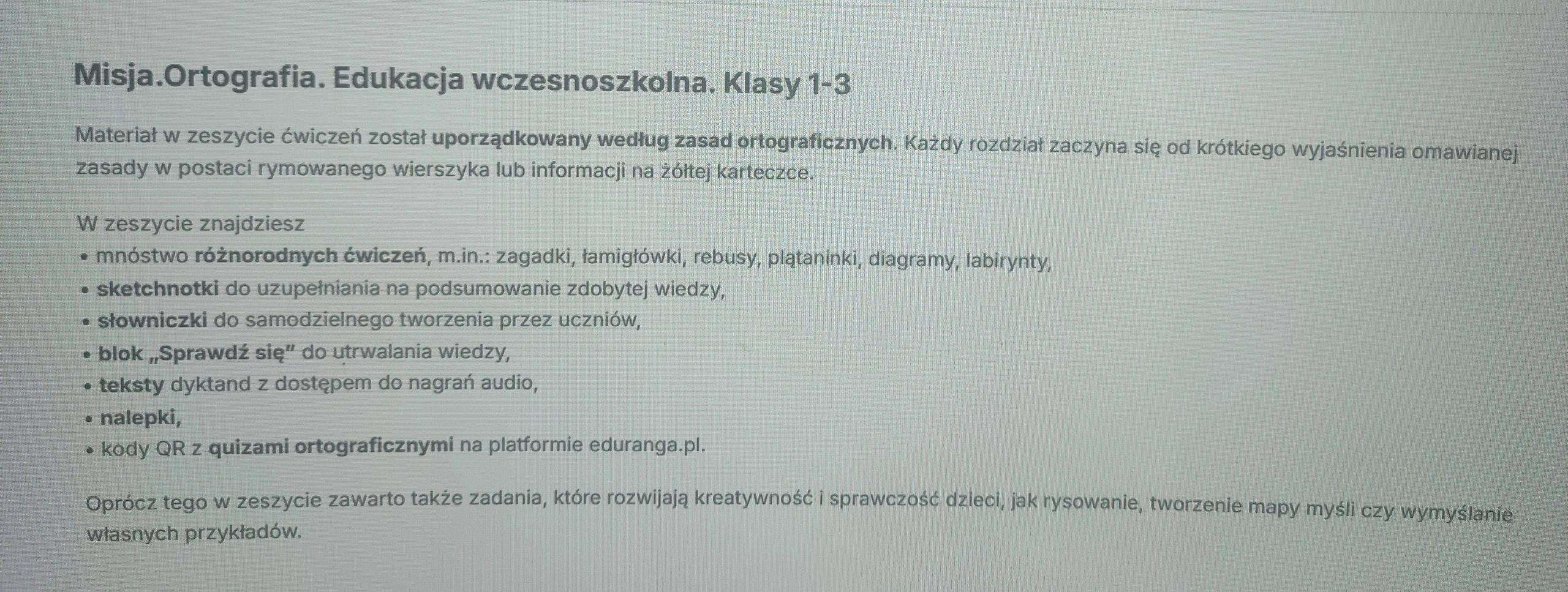 Książka - Misja. Ortografia. Edukacja wczesnoszkolna. Klasy 1-3