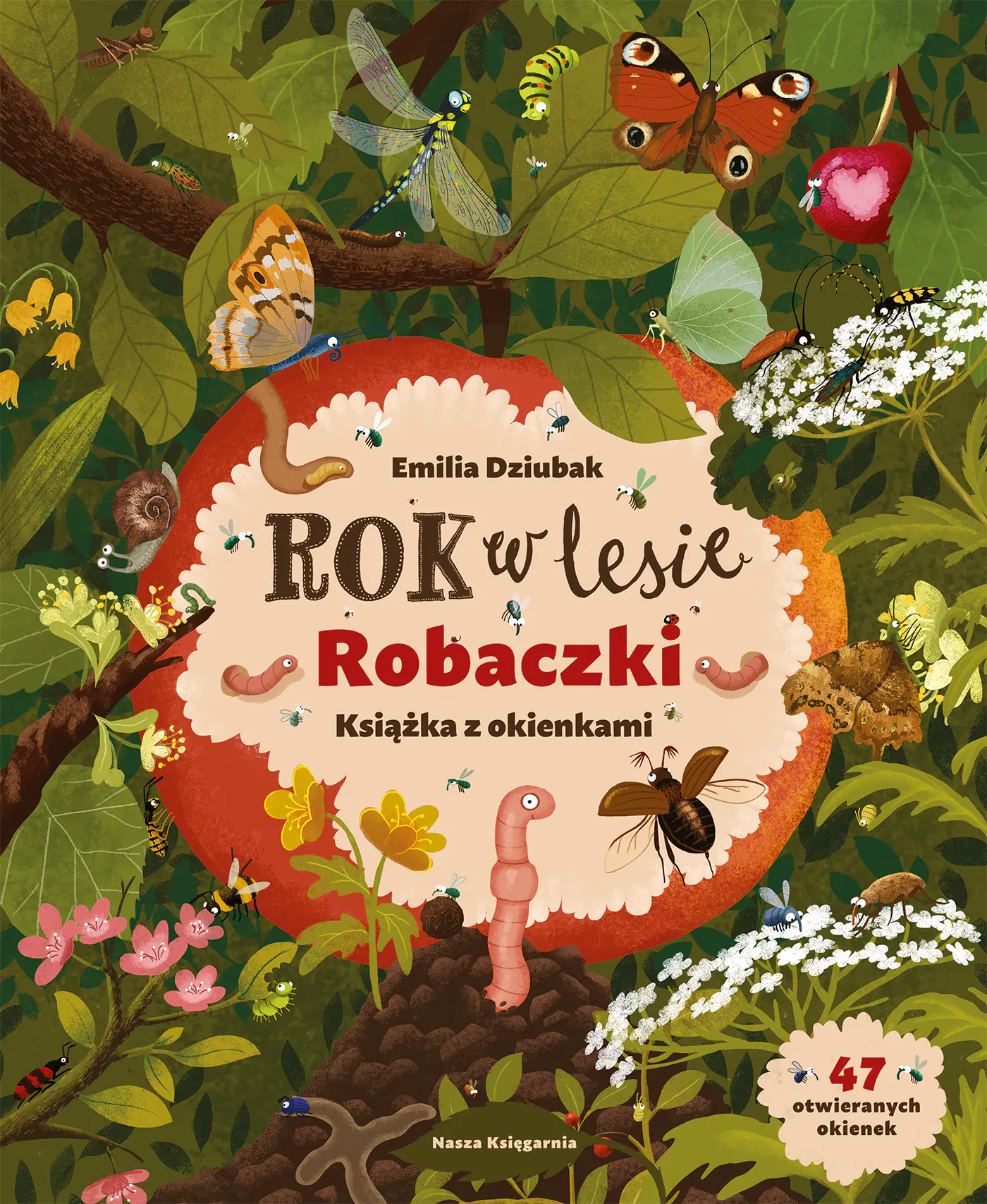 Książka - Rok w lesie. Robaczki. Książka z okienkami