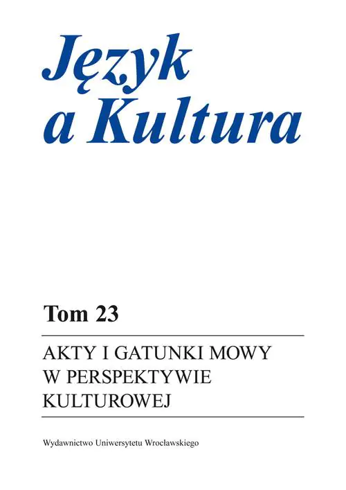 Książka - Akty i gatunki mowy w perspektywie kulturowej