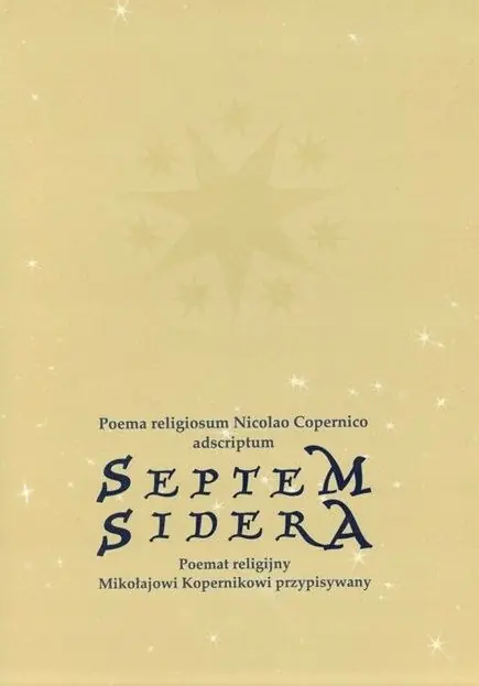 Książka - Septem sidera Poemat religijny Mikołajowi Kopernikowi przypisywany