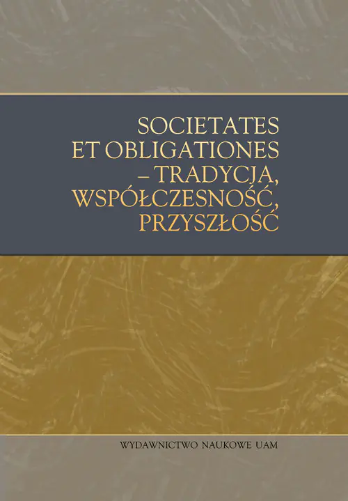 Książka - Societates et obligationes - tradycja, współczesność, przyszłość.