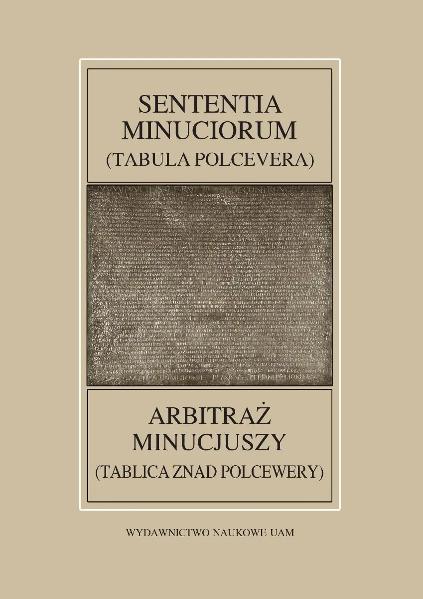 Książka - Fontes Historiae Antiquae LIII Sententia Minuciorum czyli Tabula Polcevera